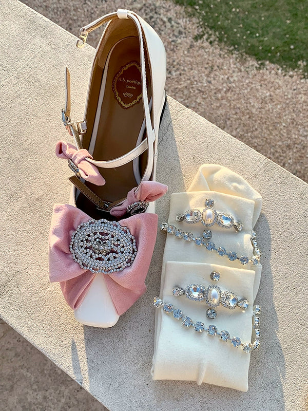 Fashion niche spring and summer new heavy industry rhinestone chain tube socks girl heart gray simple and sweet