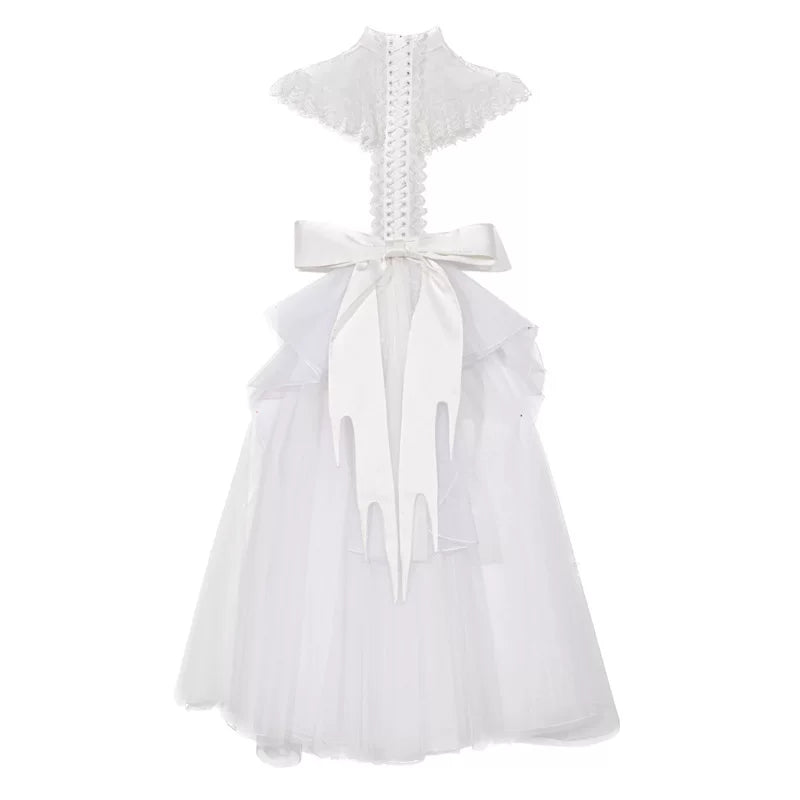 Special ribbed lace chiffon tailored bolero top - christmas edition