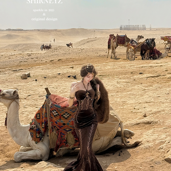 Sexyslimming look velvet lacetube topdress silm waist long dress dress skirt