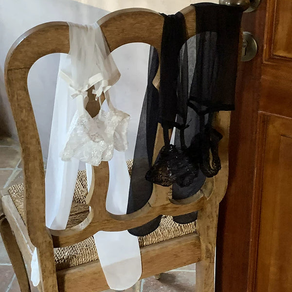 Fashion niche pure desire white silk 3D lace suspender black silk thigh socks sexy ultra-thin non-slip stockings