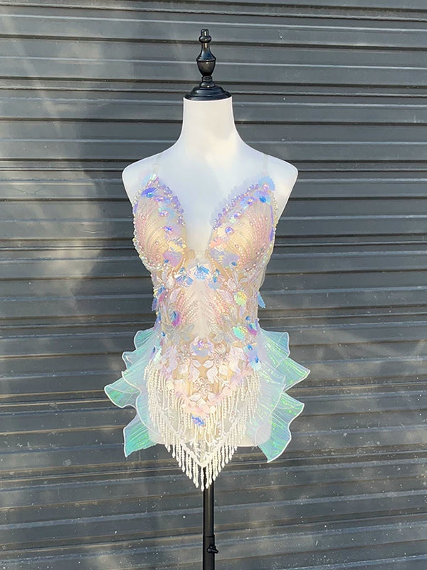 Mermaid swimsuit european and american edc electronic music festival costume tutu luxury ds performance outfit clubbing dj bar show halloween dress