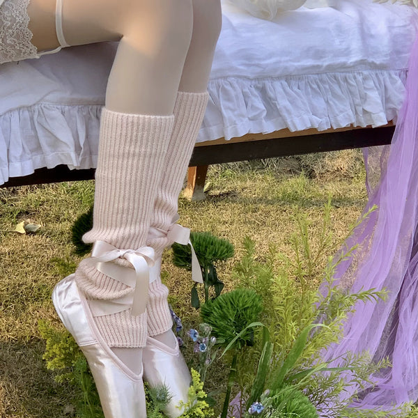 Fashion niche balletcore foot-stepping ballet French girl vertical stripe stack socks sheath leggings y2k