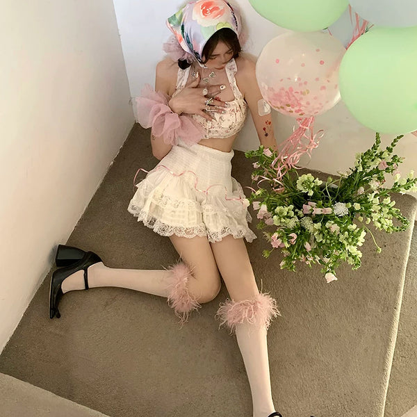 Fashion original design, spring medium tube girl pink medium tube socks sweet girl college style white