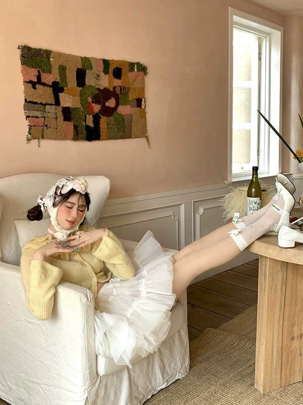 Fashion niche classic versatile girl bow tube socks jennie dragon heart same stacking socks women