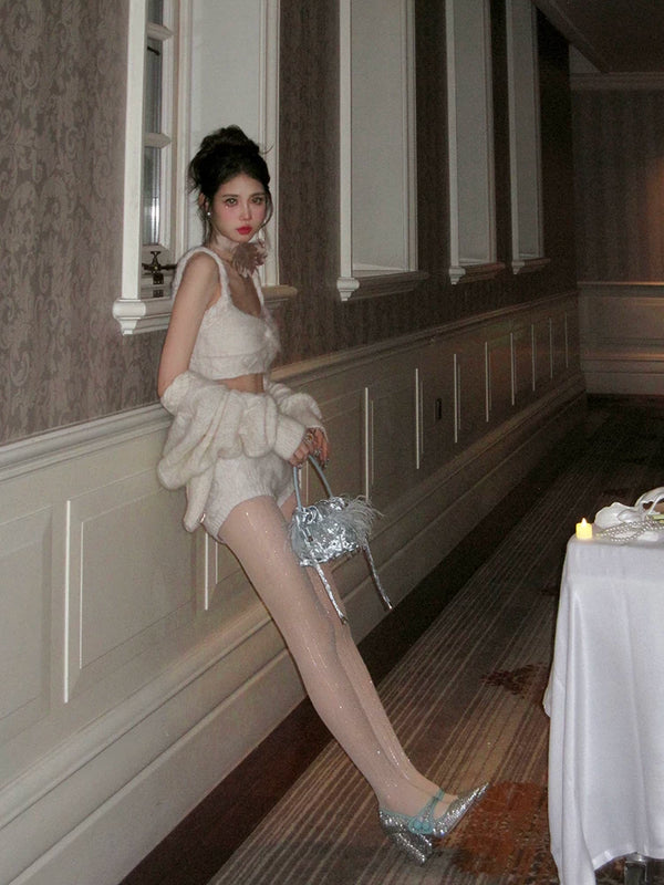 Fashion niche ins super fire sexy grid bulingbuling custom flash diamond pantyhose flash diamond women