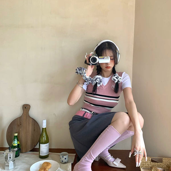 Fashion niche autumn and winter retro white long stacking socks versatile simple toe socks pure wind and knee socks