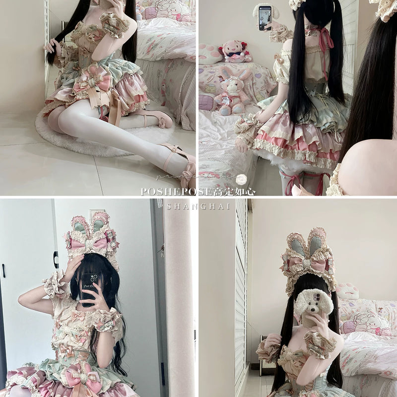 【ribbon dance】reborn edition 【pink bunny】pink cos christmas, halloween princess dress