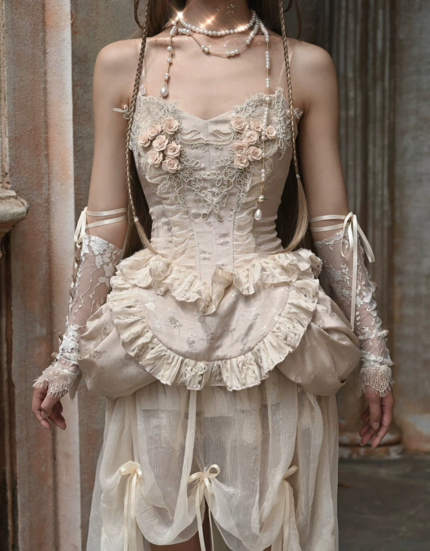 Ballet collection heavy industry classical european style fishbone bustier christmas court vest