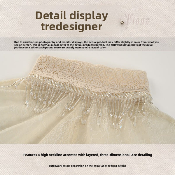 Lace cropped capelet top - christmas design, court style blouse