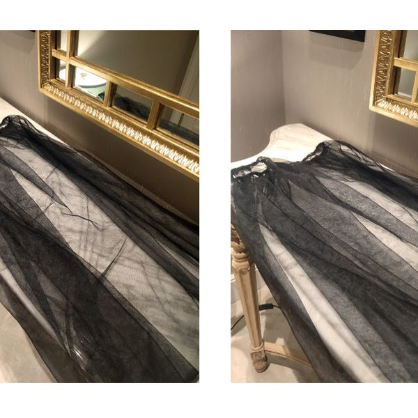 Celebrity sexy temperament slim bottom fluffy A-shaped long dress fashionable high waist black free shipping mesh skirt