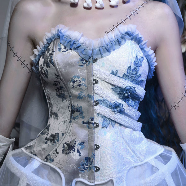 Corset ribbed bustier slip dress - autumn/winter christmas court style vest