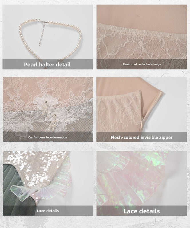 Mermaid Seaside Vacation Heavy Industry Sequins Polarized Fishtail Dress Christmas Dress Birthday Party Dress