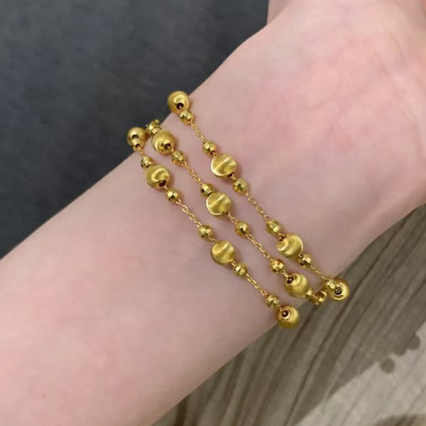 French retro two wearing eternal night galaxy broken gold necklace fashionable light luxury bright dancing disco beads cat eye stacked bracelet woman