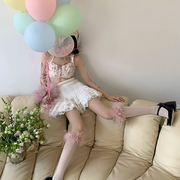 Fashion original design, spring medium tube girl pink medium tube socks sweet girl college style white