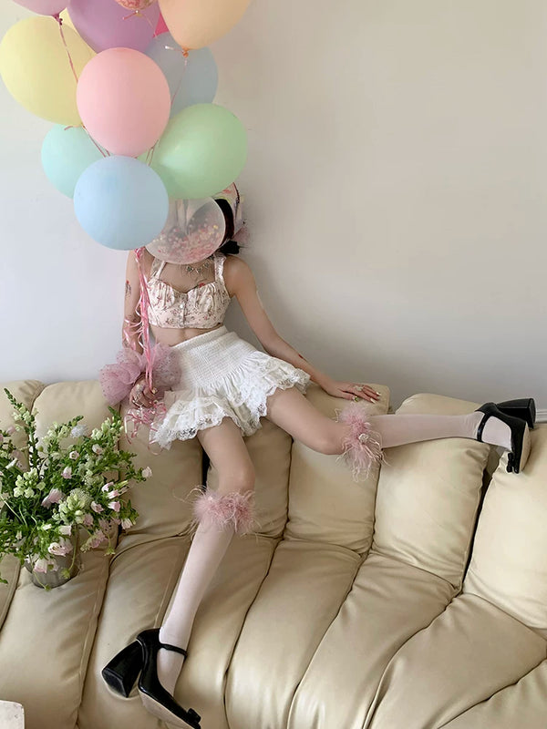 Fashion original design, spring medium tube girl pink medium tube socks sweet girl college style white