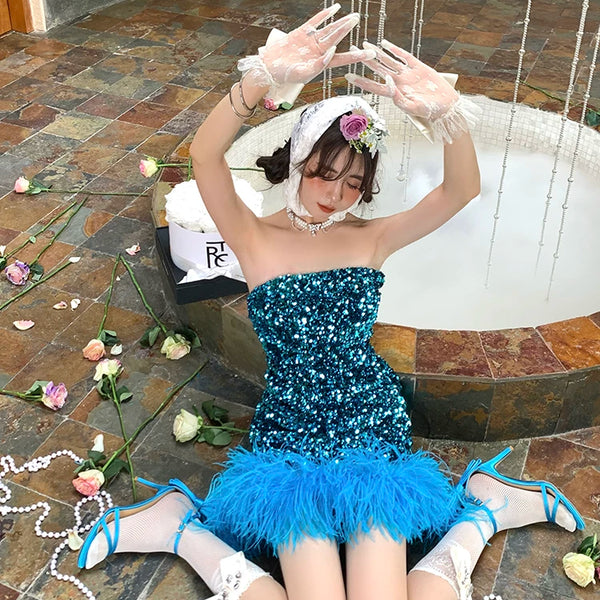 Fashion niche, girl court gorgeous texture glossy ribbon inlaid gemstone lace mesh tube socks