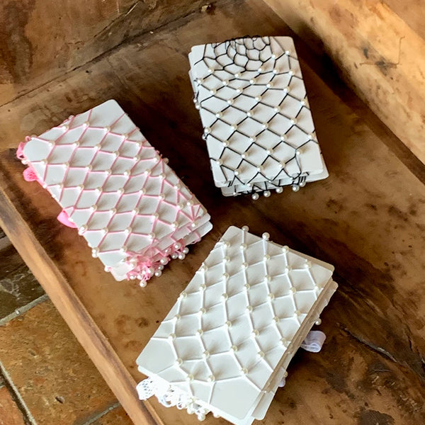 Fashion niche white pearl bow design mesh socks sexy babes pantyhose leggings