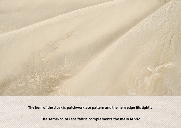 Lace cropped capelet top - christmas design, court style blouse