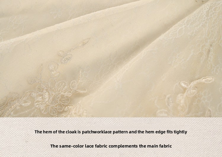 Lace cropped capelet top - christmas design, court style blouse