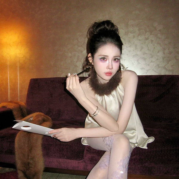 Fashion niche, autumn and winter hand-sewn mermaid sequins thin white creative stockings pantyhose