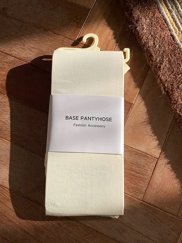 Fashion Seamless Design Skinny Leggings Milk White Black Basic Legs Pantyhose Simple Solid Color