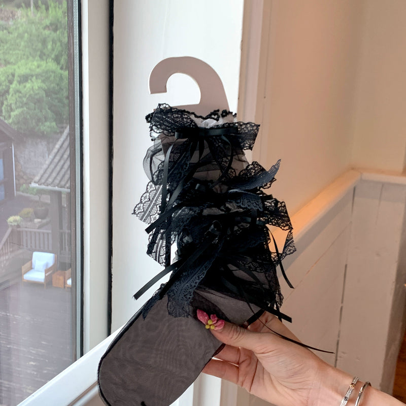 Fashion niche design pure desire wind calf socks bow lolita socks summer thin lace jk socks