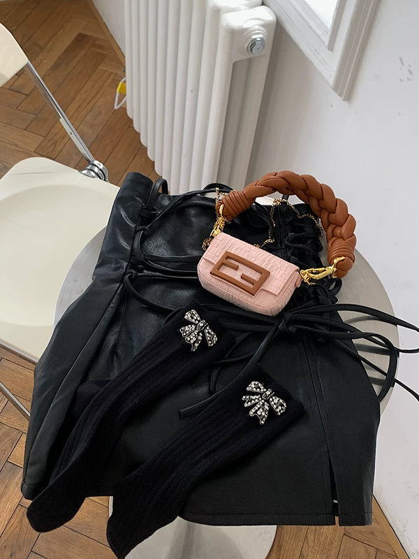 Collection grade! Exquisite full score, original designer fashion handmade bow bead socks calf socks