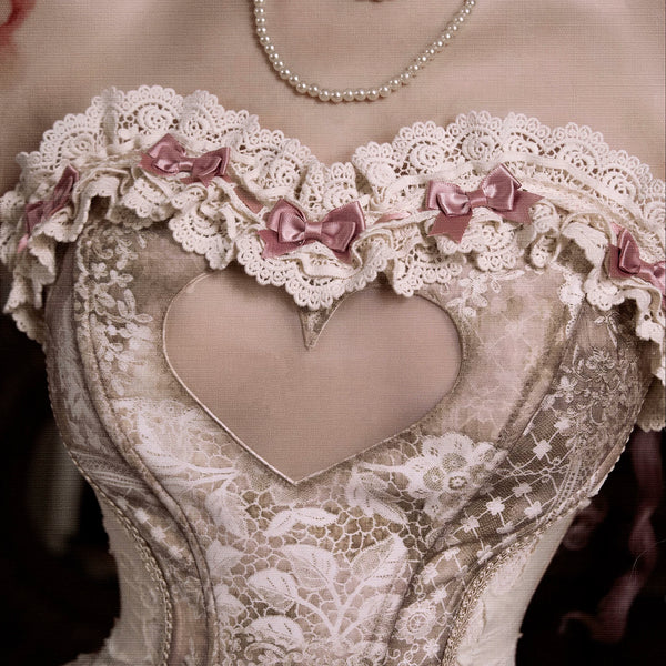 Heart-shaped fishbone corset top - court style waist cincher - fitted christmas top