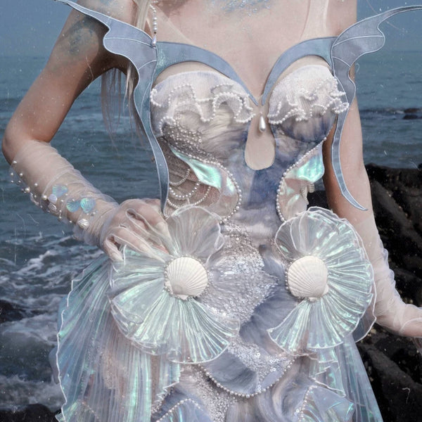 Mermaid tie-up polarized bralette cami dress - perfect for island getaways and christmas celebrations