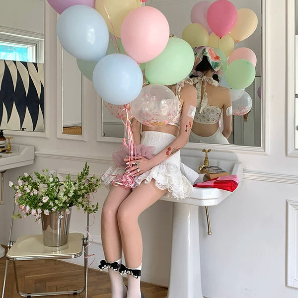 Fashion niche socks full diamond bow socks pearlescent glass socks thin pure desire wind white socks