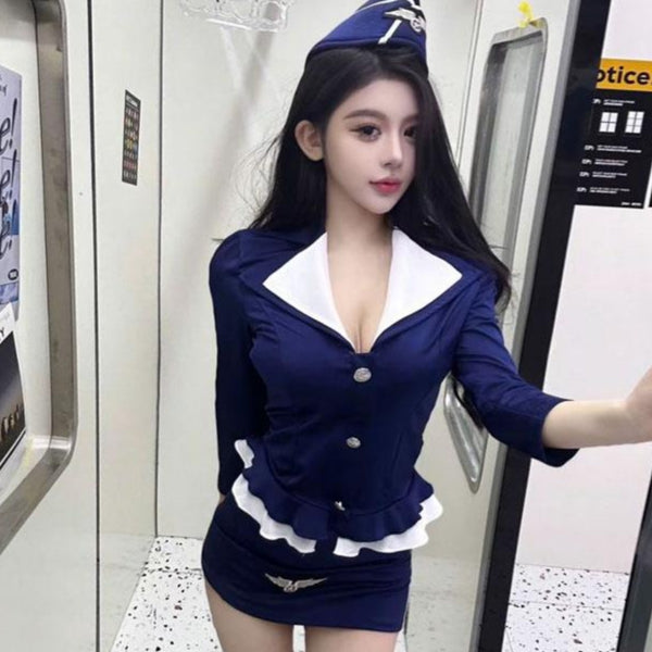 Pure lust sexy hip skirt dancing nightclub seduction suit COS halloween suit female live streaming host uniform suit