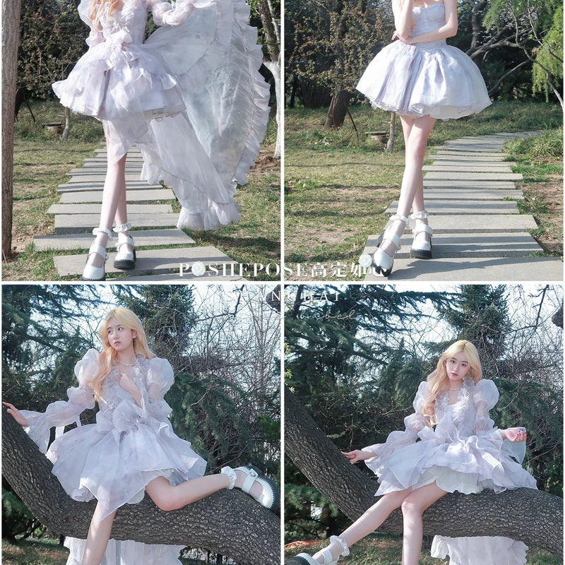 High-end custom-made iris heart thoughts·her lifelong dream jade smoky purple birthday dress