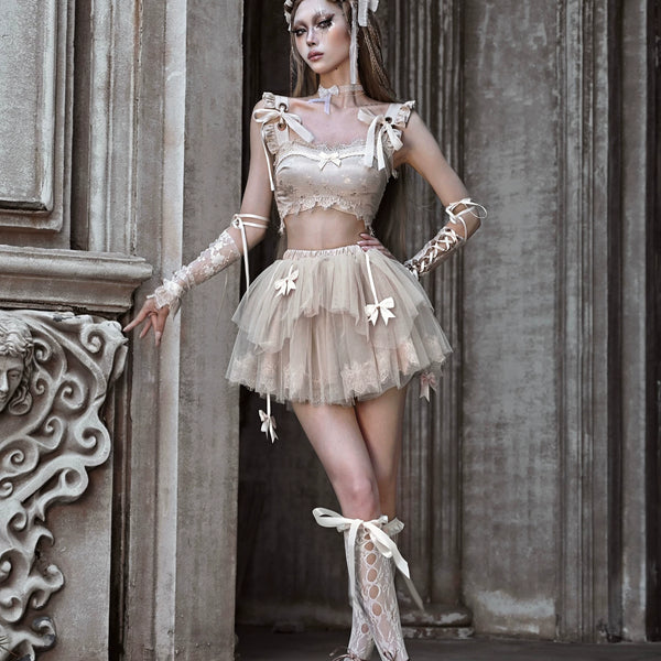 Original ◆ Broken ballet mesh tutu outwear violent bustle a-line skirt christmas