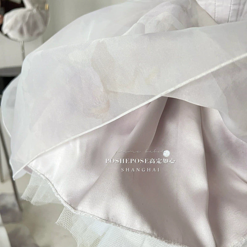 High-end custom-made iris heart thoughts·her lifelong dream jade smoky purple birthday dress