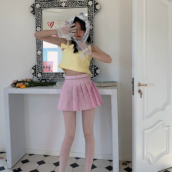 Fashion niche Japanese Internet celebrity sexy diamond net flash diamond jumpsuit white stockings women pure want to show thin leggings