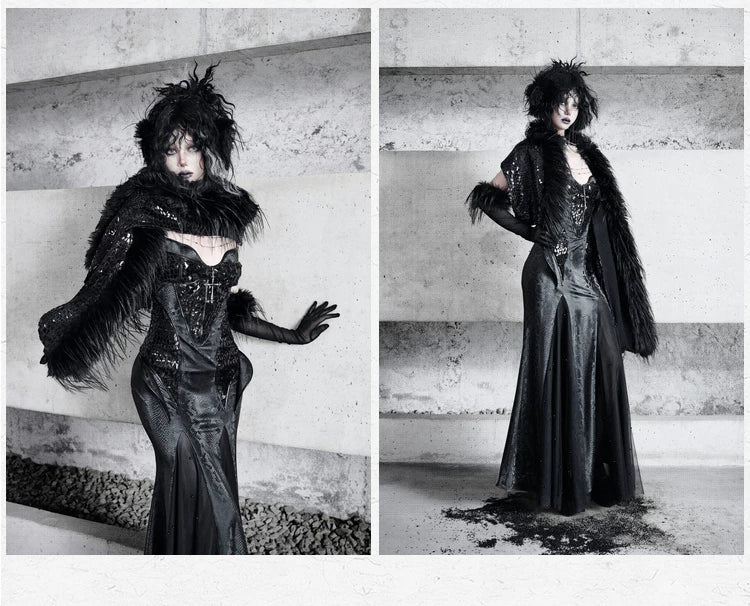 Original ◆ Snake eyes shadow snake pattern stretch gothic suspender dress dress mermaid dress christmas halloween dress