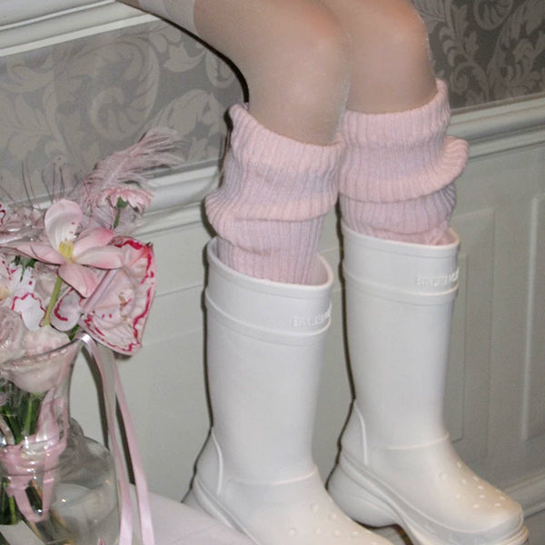 Fashion niche wool stacking socks lolitajk knitted women's winter tube socks autumn and winter leg warmers