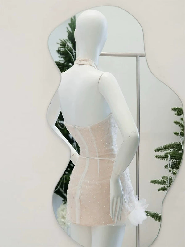 French chic floral halter dress - elegant & luxurious party gown