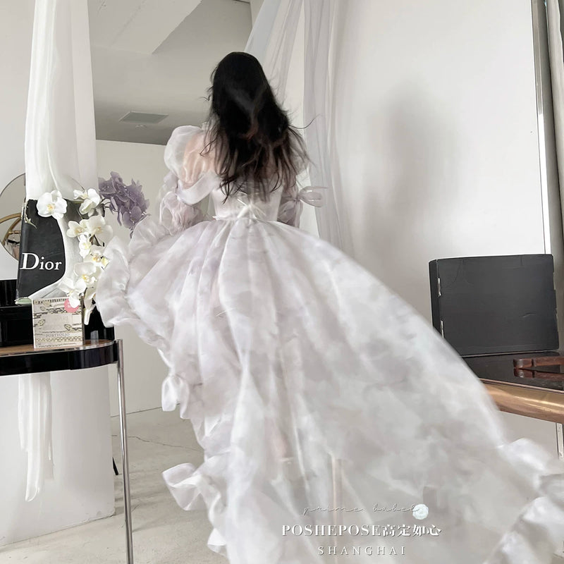 High-end custom-made iris heart thoughts·her lifelong dream jade smoky purple birthday dress