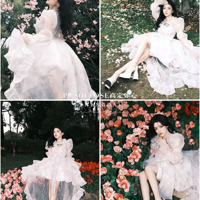 High-end custom-made iris heart thoughts·her lifelong dream jade smoky purple birthday dress