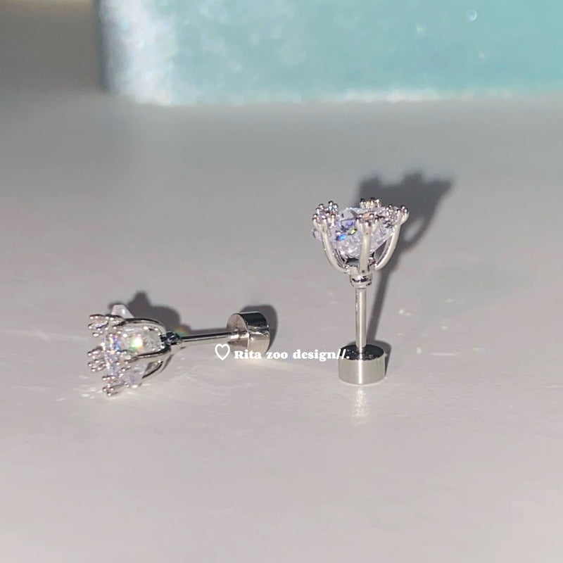 Starry Sky~Bling Stereoscopic Star Bundle Micro inlaid Exquisite Zircon Ear Bone Cochlear Nail Female
