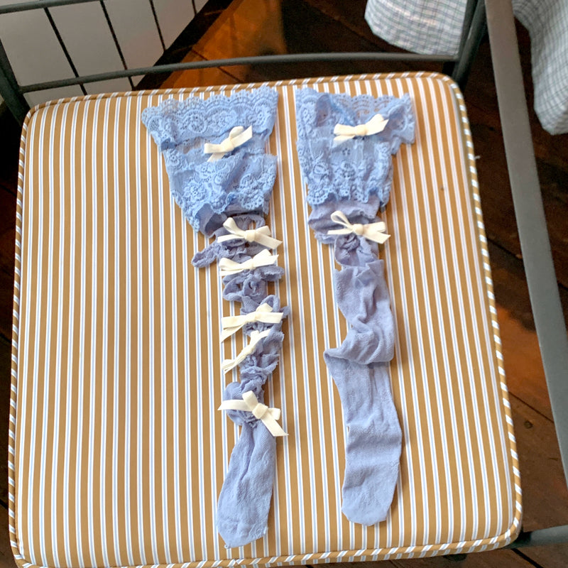 Fashion niche design personality tear catwalk over knee stockings nightclub hottie Lolita high stockings