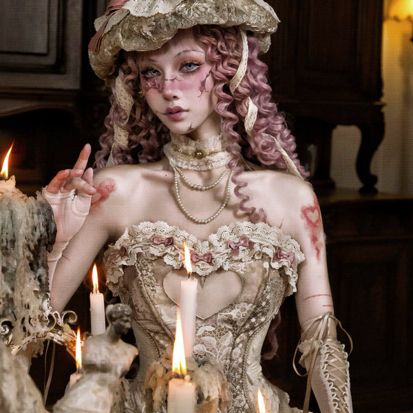 Heart-shaped fishbone corset top - court style waist cincher - fitted christmas top