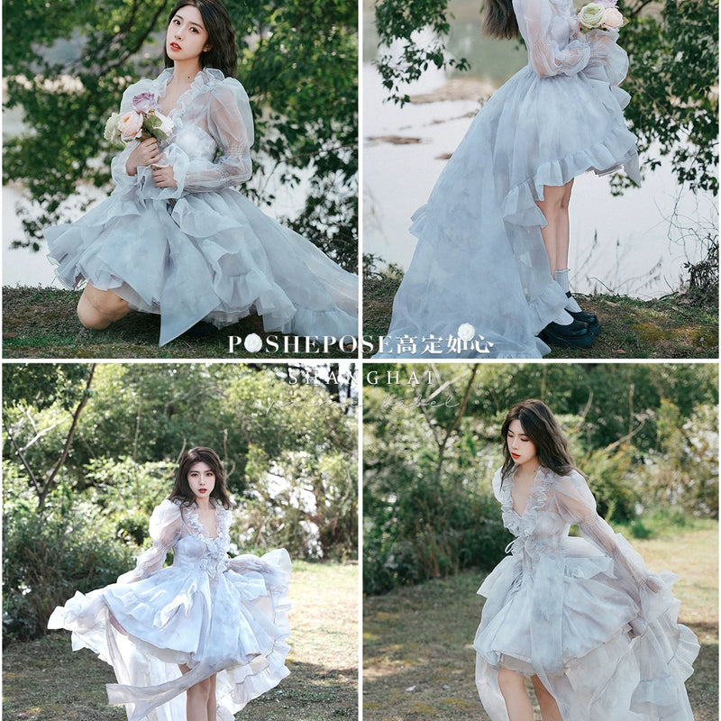 High-end custom-made iris heart thoughts·her lifelong dream jade smoky purple birthday dress