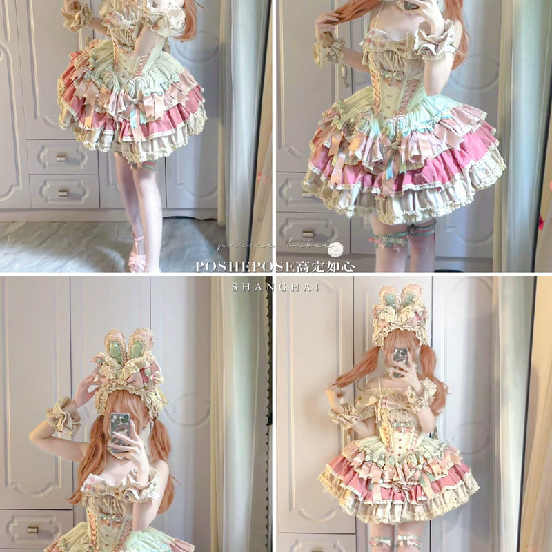 【ribbon dance】reborn edition 【pink bunny】pink cos christmas, halloween princess dress