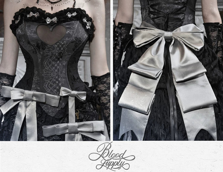 Cupid's box: rococo corset dress with fishbone bust – slim-fit halloween long dress