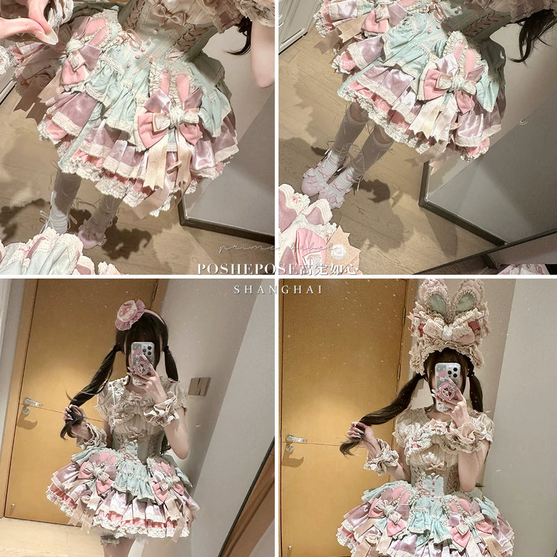 【ribbon dance】reborn edition 【pink bunny】pink cos christmas, halloween princess dress