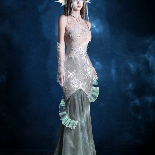 Mermaid Seaside Vacation Heavy Industry Sequins Polarized Fishtail Dress Christmas Dress Birthday Party Dress