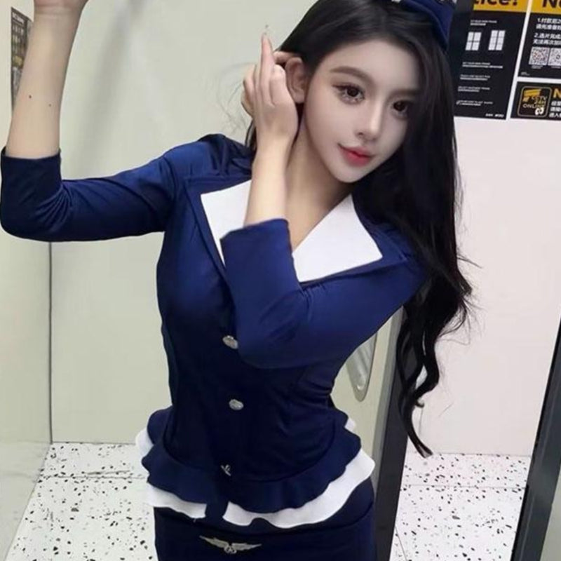 Pure lust sexy hip skirt dancing nightclub seduction suit COS halloween suit female live streaming host uniform suit