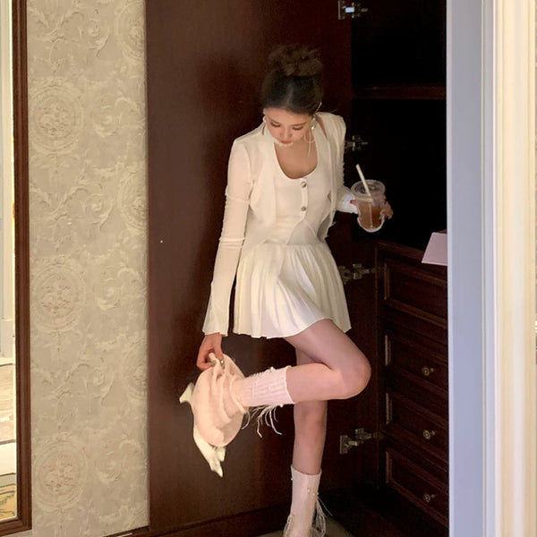 Fashion Sweet Girl Pearl Feather Pile Socks Cover Medium Tube Lolita Socks Knitted Socks Cover